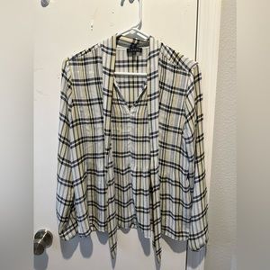 1.State Chiffon Plaid Top